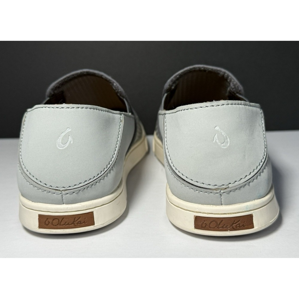 OluKai Women's Pehuea Slip On Convertible Loafer/Shoe Sz 6 Lt Blue/Gray Mesh EUC - Picture 3 of 11